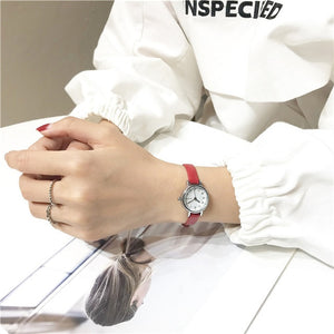 Women's Fashion White Small Watches 2019 Ulzzang Brand Ladies Quartz Wristwatch Simple Retr Montre Femme With Leather Band Clock