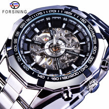 Load image into Gallery viewer, Forsining Mens Skeleton Watches Top Brand Luxury Stainless Steel Waterproof D Transparent Water Mechanical Men&#39;s Wrist Watch