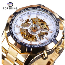 Load image into Gallery viewer, Forsining Mens Skeleton Watches Top Brand Luxury Stainless Steel Waterproof D Transparent Water Mechanical Men&#39;s Wrist Watch