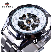 Load image into Gallery viewer, Forsining Mens Skeleton Watches Top Brand Luxury Stainless Steel Waterproof D Transparent Water Mechanical Men&#39;s Wrist Watch