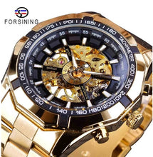 Load image into Gallery viewer, Forsining Mens Skeleton Watches Top Brand Luxury Stainless Steel Waterproof D Transparent Water Mechanical Men&#39;s Wrist Watch