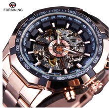 Load image into Gallery viewer, Forsining Mens Skeleton Watches Top Brand Luxury Stainless Steel Waterproof D Transparent Water Mechanical Men&#39;s Wrist Watch