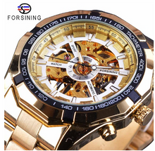 Load image into Gallery viewer, Forsining Mens Skeleton Watches Top Brand Luxury Stainless Steel Waterproof D Transparent Water Mechanical Men&#39;s Wrist Watch