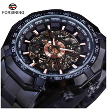 Load image into Gallery viewer, Forsining Mens Skeleton Watches Top Brand Luxury Stainless Steel Waterproof D Transparent Water Mechanical Men&#39;s Wrist Watch