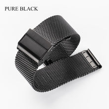 Load image into Gallery viewer, Milanese Watchband 18mm 20mm 22mm Universal Stainless Steel Metal iWatch Band Strap Bracelet Accessories Black Rose Gold Silver