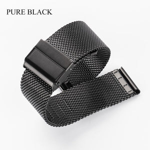 Milanese Watchband 18mm 20mm 22mm Universal Stainless Steel Metal iWatch Band Strap Bracelet Accessories Black Rose Gold Silver