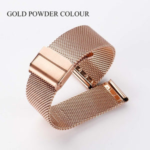 Milanese Watchband 18mm 20mm 22mm Universal Stainless Steel Metal iWatch Band Strap Bracelet Accessories Black Rose Gold Silver