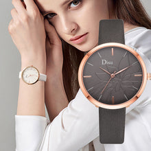 Load image into Gallery viewer, Brand Fashion Leather Women&#39;s Wristwatch Luxury Rose Black Band Simple Desgin Watch Quartz Clock Relogio Feminino 999