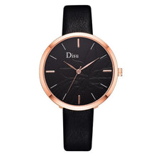 Load image into Gallery viewer, Brand Fashion Leather Women&#39;s Wristwatch Luxury Rose Black Band Simple Desgin Watch Quartz Clock Relogio Feminino 999