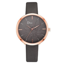 Load image into Gallery viewer, Brand Fashion Leather Women&#39;s Wristwatch Luxury Rose Black Band Simple Desgin Watch Quartz Clock Relogio Feminino 999