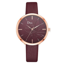 Load image into Gallery viewer, Brand Fashion Leather Women&#39;s Wristwatch Luxury Rose Black Band Simple Desgin Watch Quartz Clock Relogio Feminino 999