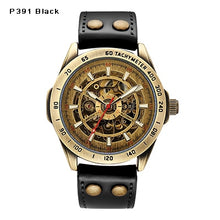 Load image into Gallery viewer, Skeleton Mechanical Watch Automatic Watch Men Steampunk Bronze Transparent Mens Automatic Mechanical Watches Clock montre homme