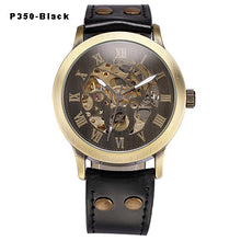 Load image into Gallery viewer, Skeleton Mechanical Watch Automatic Watch Men Steampunk Bronze Transparent Mens Automatic Mechanical Watches Clock montre homme