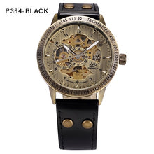 Load image into Gallery viewer, Skeleton Mechanical Watch Automatic Watch Men Steampunk Bronze Transparent Mens Automatic Mechanical Watches Clock montre homme