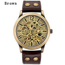 Load image into Gallery viewer, Skeleton Mechanical Watch Automatic Watch Men Steampunk Bronze Transparent Mens Automatic Mechanical Watches Clock montre homme