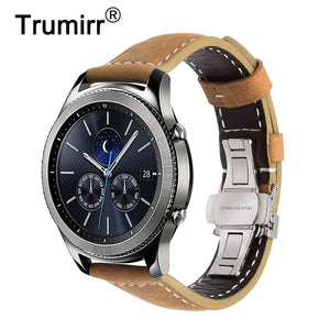 Italian Genuine Leather Watchband 22mm Quick Release for Samsung Gear S3 Classic Frontier Gear 2 Neo Live Watch Band Wrist Strap