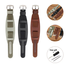 Load image into Gallery viewer, Nylon Watch Band Watchband Leather Strap 18mm 20mm 22mm 24mm Watch Straps Stainless Steel Buckle pulseira relogio correa reloj