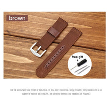 Load image into Gallery viewer, Nylon Watch Band Watchband Leather Strap 18mm 20mm 22mm 24mm Watch Straps Stainless Steel Buckle pulseira relogio correa reloj