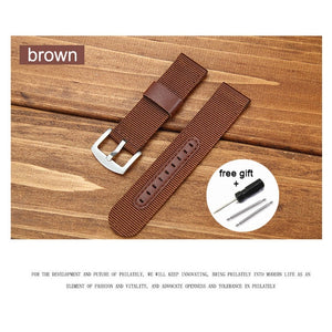 Nylon Watch Band Watchband Leather Strap 18mm 20mm 22mm 24mm Watch Straps Stainless Steel Buckle pulseira relogio correa reloj