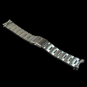 20/22mm Stainless Steel Watchband Curved End Strap Fold Buckle Clasp Wrist Belt Bracelet Silver For Seiko Watch Accessories